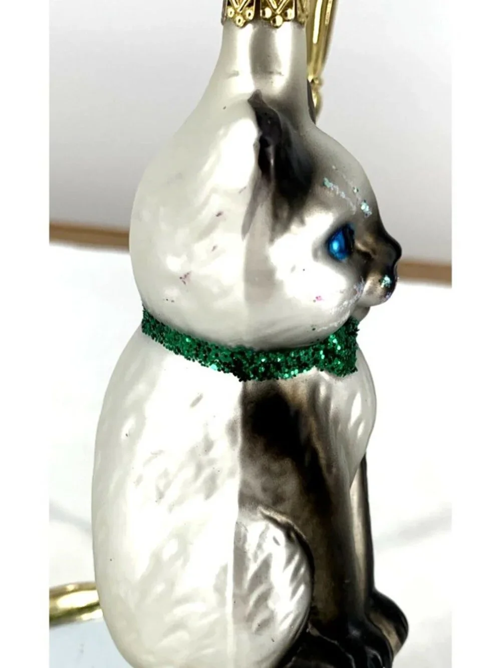 Inge-Glas Kitty Cat Christmas Ornament Siamese Hand Blown